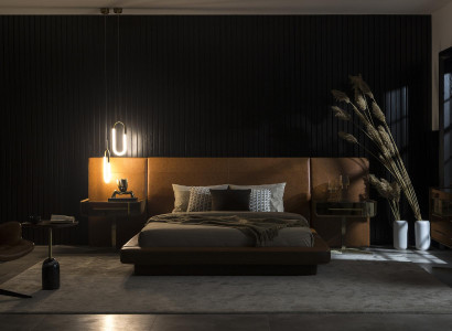 Bed Color Brown Imitation leather Modern Style Luxury Bedroom Comfort abel